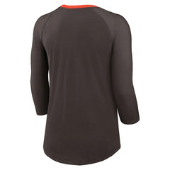Cleveland Browns Women's 3/4 Sleeve Raglan Fashion Top Brown - Nike
