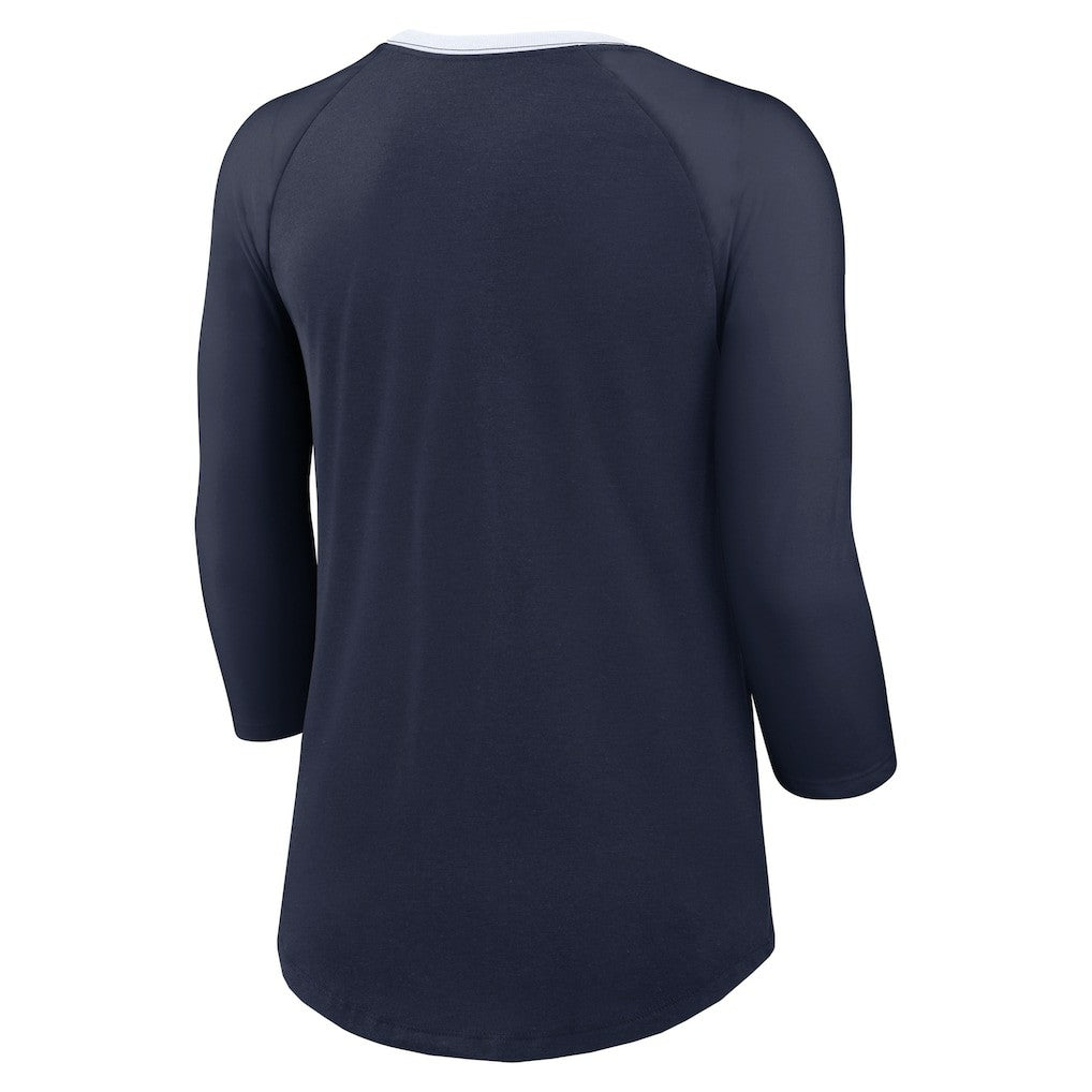 Dallas Cowboys Women's 3/4 Sleeve Raglan Fashion Top Navy - Nike