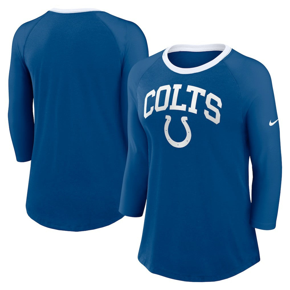 Indianapolis Colts Women's 3/4 Sleeve Raglan Fashion Top Royal - Nike