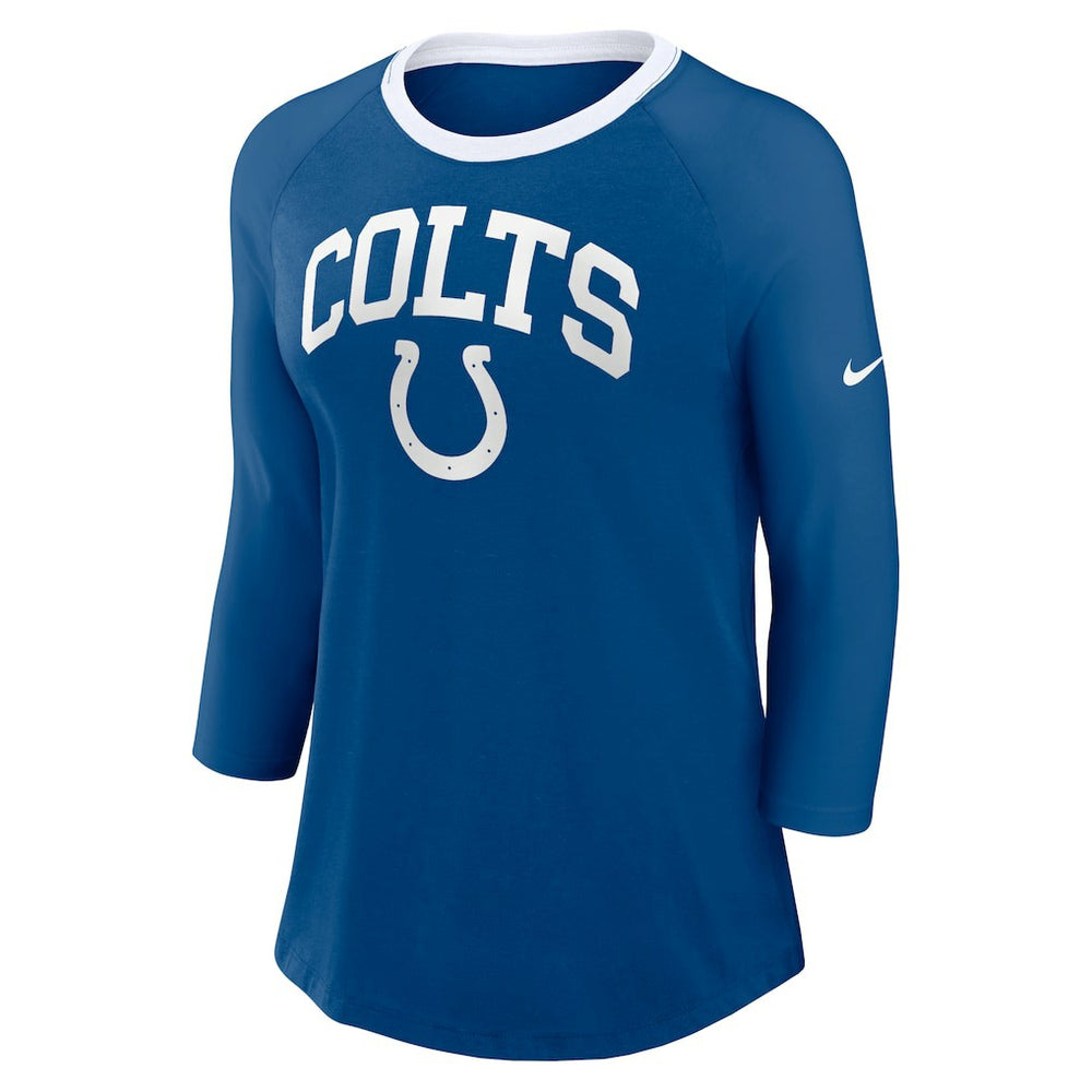 Indianapolis Colts Women's 3/4 Sleeve Raglan Fashion Top Royal - Nike