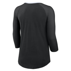 New Orleans Saints Women's 3/4 Sleeve Raglan Fashion Top Black - Nike