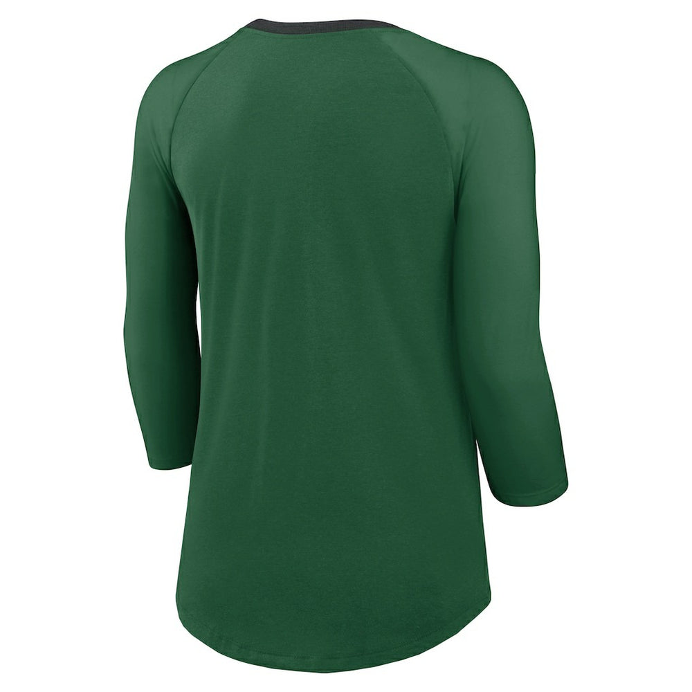 New York Jets Women's 3/4 Sleeve Raglan Fashion Top Green - Nike