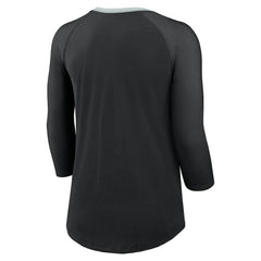 Las Vegas Raiders Women's 3/4 Sleeve Raglan Fashion Top Black - Nike