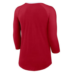 San Francisco 49ers Women's 3/4 Sleeve Raglan Fashion Top Scarlet - Nike