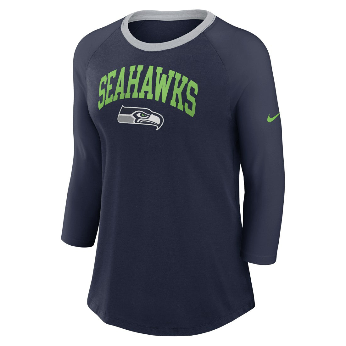 Seattle Seahawks Women's 3/4 Sleeve Raglan Fashion Top Navy - Nike