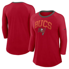 Tampa Bay Buccaneers Women's 3/4 Sleeve Raglan Fashion Top Red - Nike