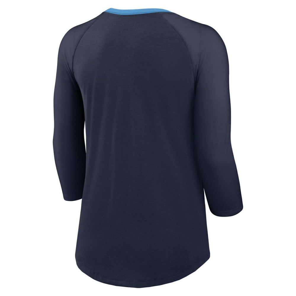 Tennessee Titans Women's 3/4 Sleeve Raglan Fashion Top Navy - Nike