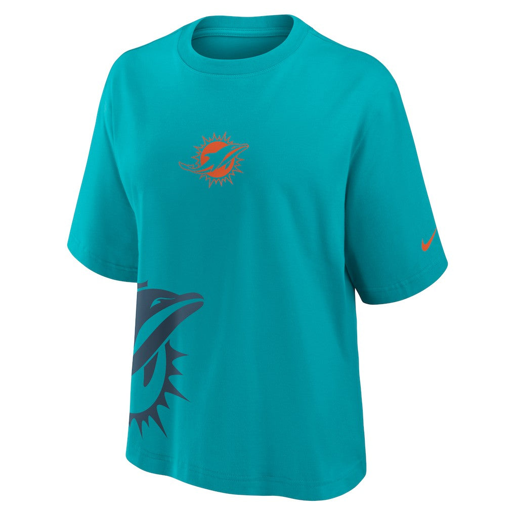 Miami Dolphins Women's Boxy T-Shirt Aqua - Nike
