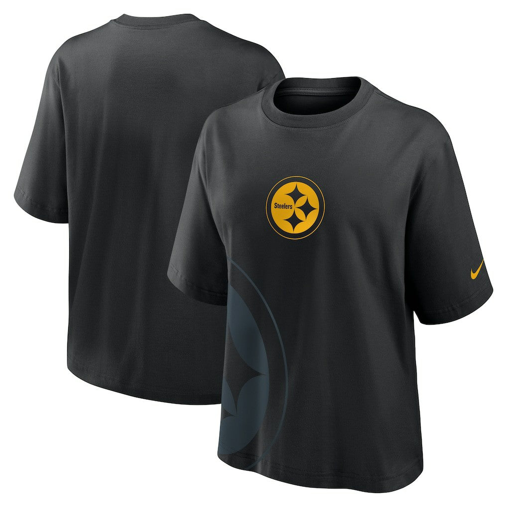 Pittsburgh Steelers Women's Boxy T-Shirt Black - Nike