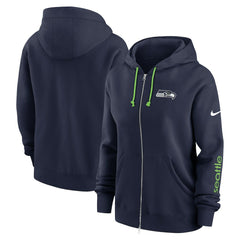 Seattle Seahawks Women's Plus Size Phoenix Full-Zip Hoodie College Navy - Nike