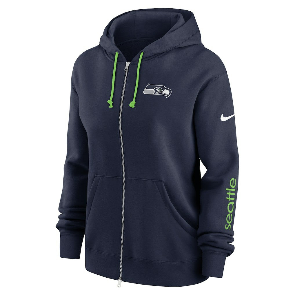 Seattle Seahawks Women's Plus Size Phoenix Full-Zip Hoodie College Navy - Nike