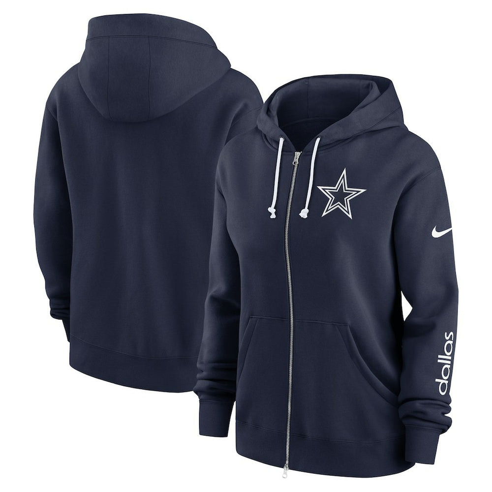 Dallas Cowboys Women's Plus Size Phoenix Full-Zip Hoodie Navy - Nike
