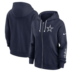 Dallas Cowboys Women's Plus Size Phoenix Full-Zip Hoodie Navy - Nike