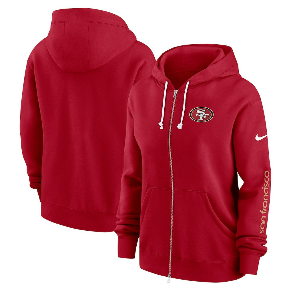 San Francisco 49ers Women's Plus Size Phoenix Full-Zip Hoodie Scarlet - Nike