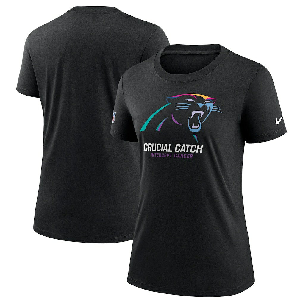 Carolina Panthers Women's 2024 NFL Crucial Catch Tri-Blend T-Shirt Black - Nike