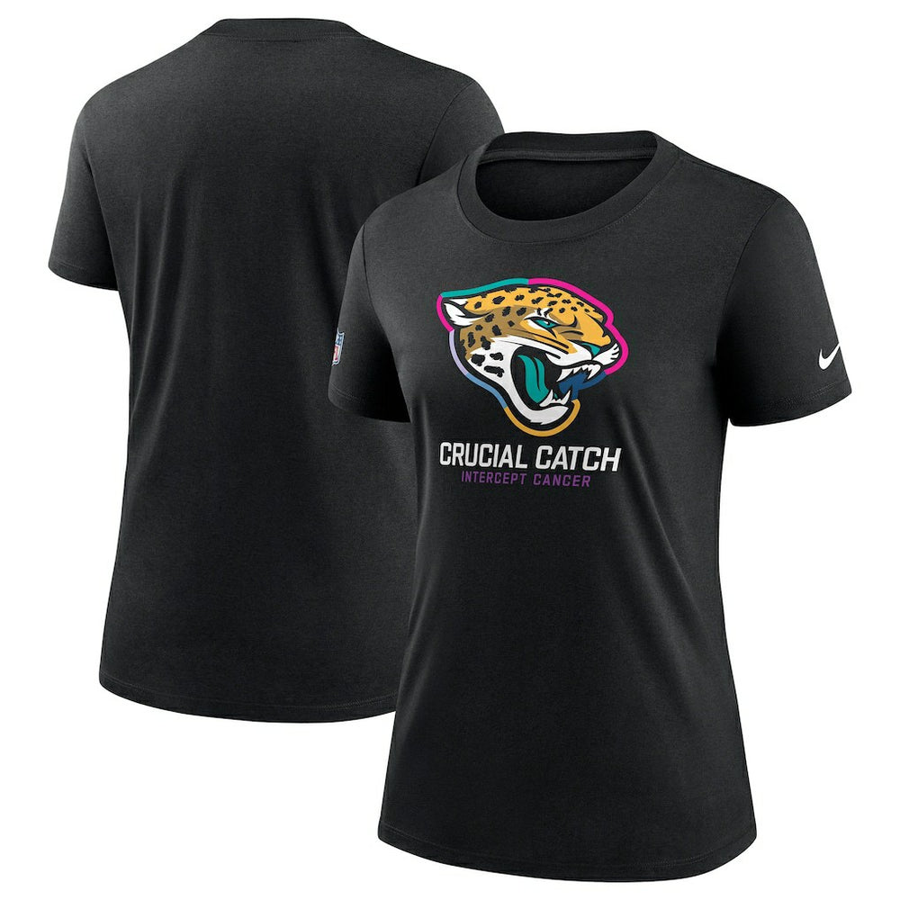 Jacksonville Jaguars Women's 2024 NFL Crucial Catch Tri-Blend T-Shirt Black - Nike