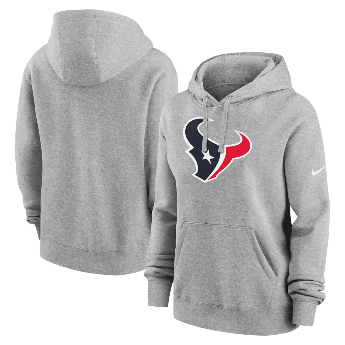 Houston Texans Women's Club Fleece Hoodie Heather Gray - Nike