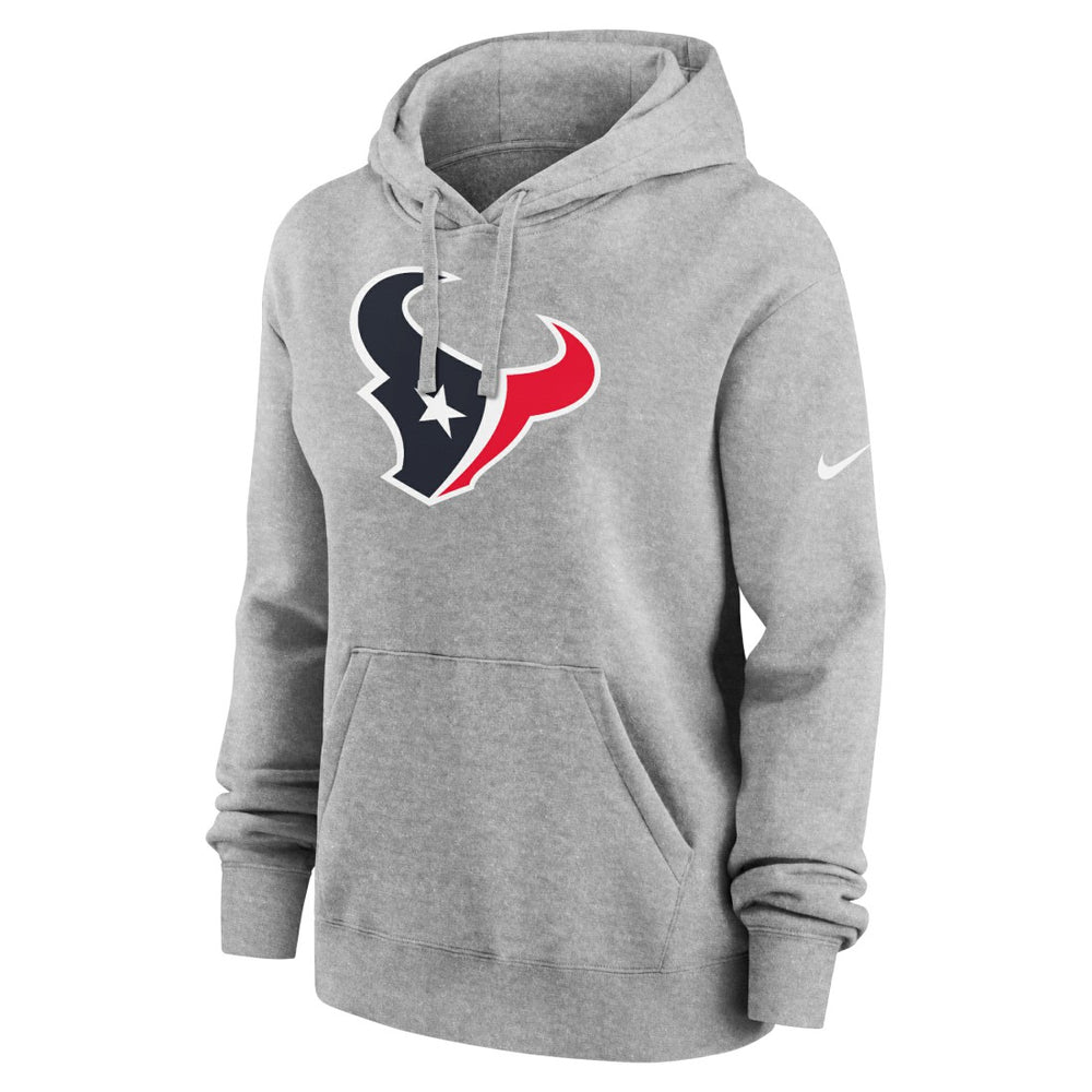 Houston Texans Women's Club Fleece Hoodie Heather Gray - Nike