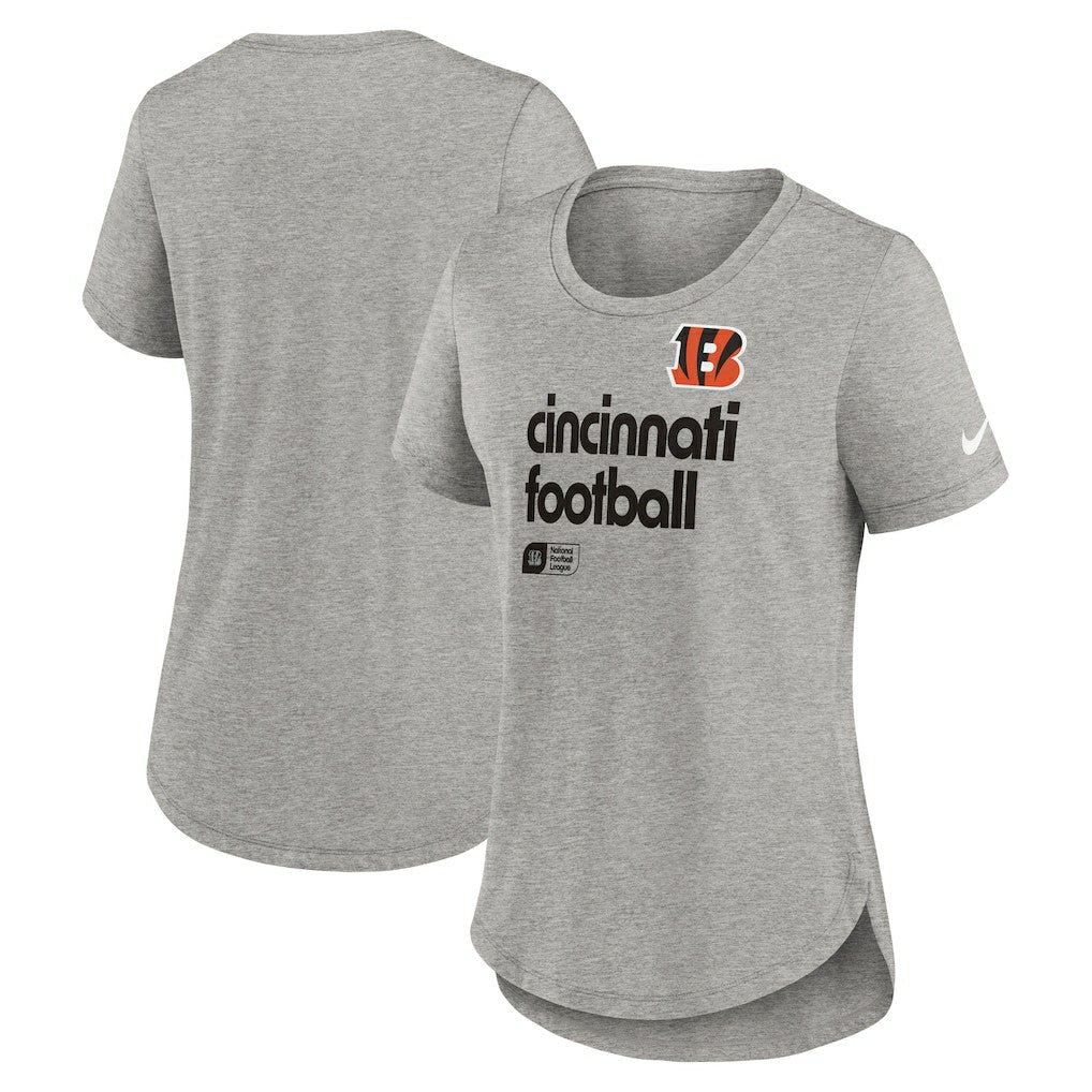 Cincinnati Bengals Women's Team Shout-Out Tri-Blend T-Shirt Heather Gray - Nike