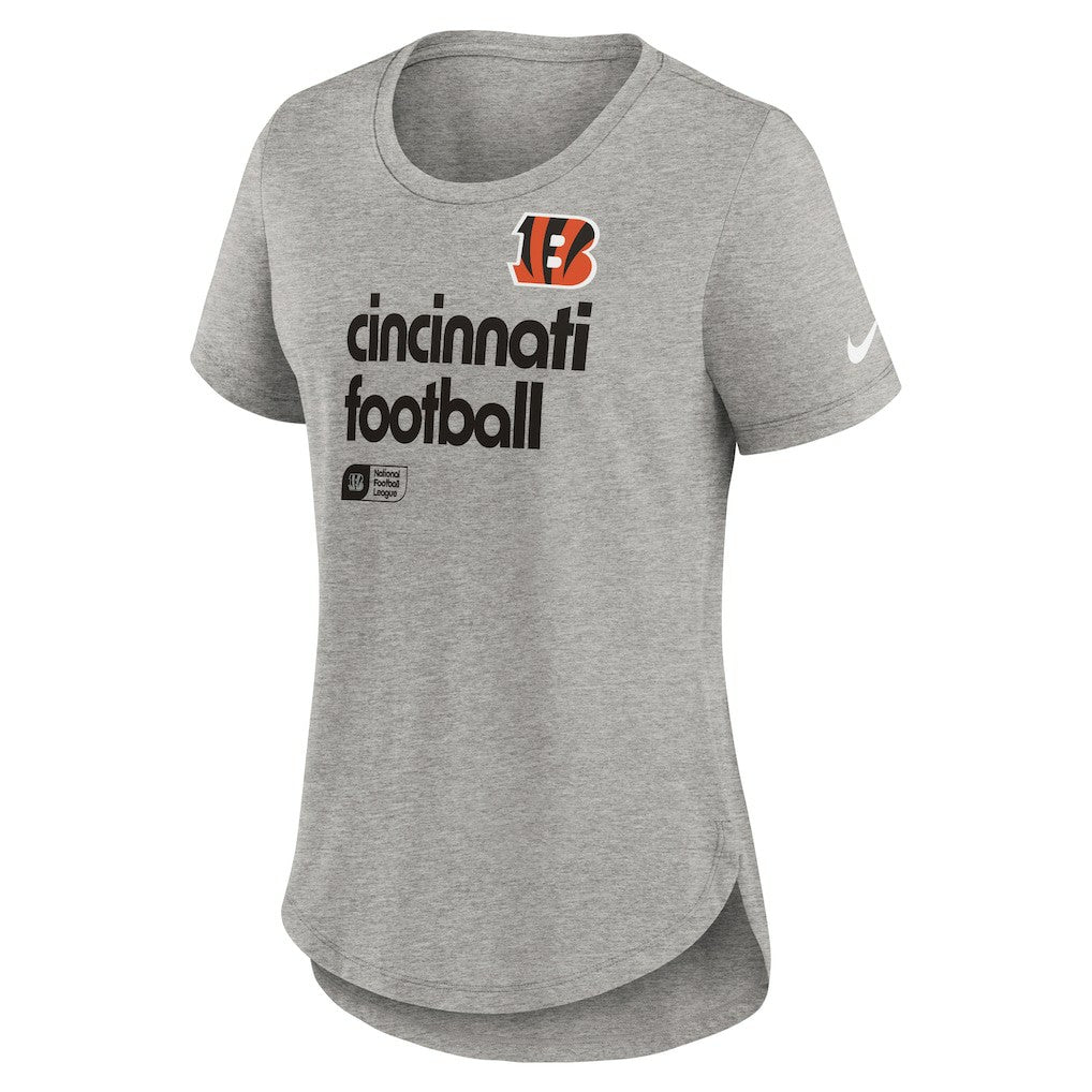 Cincinnati Bengals Women's Team Shout-Out Tri-Blend T-Shirt Heather Gray - Nike