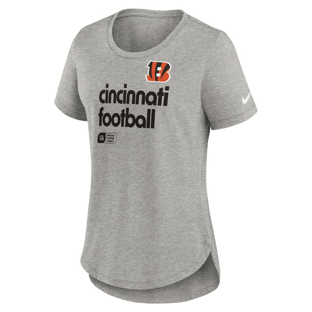 Cincinnati Bengals Women's Team Shout-Out Tri-Blend T-Shirt Heather Gray - Nike