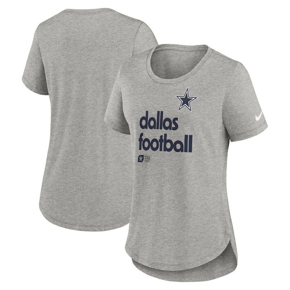Dallas Cowboys Women's Team Shout-Out Tri-Blend T-Shirt Heather Gray - Nike