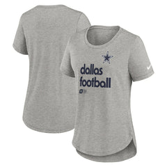 Dallas Cowboys Women's Team Shout-Out Tri-Blend T-Shirt Heather Gray - Nike