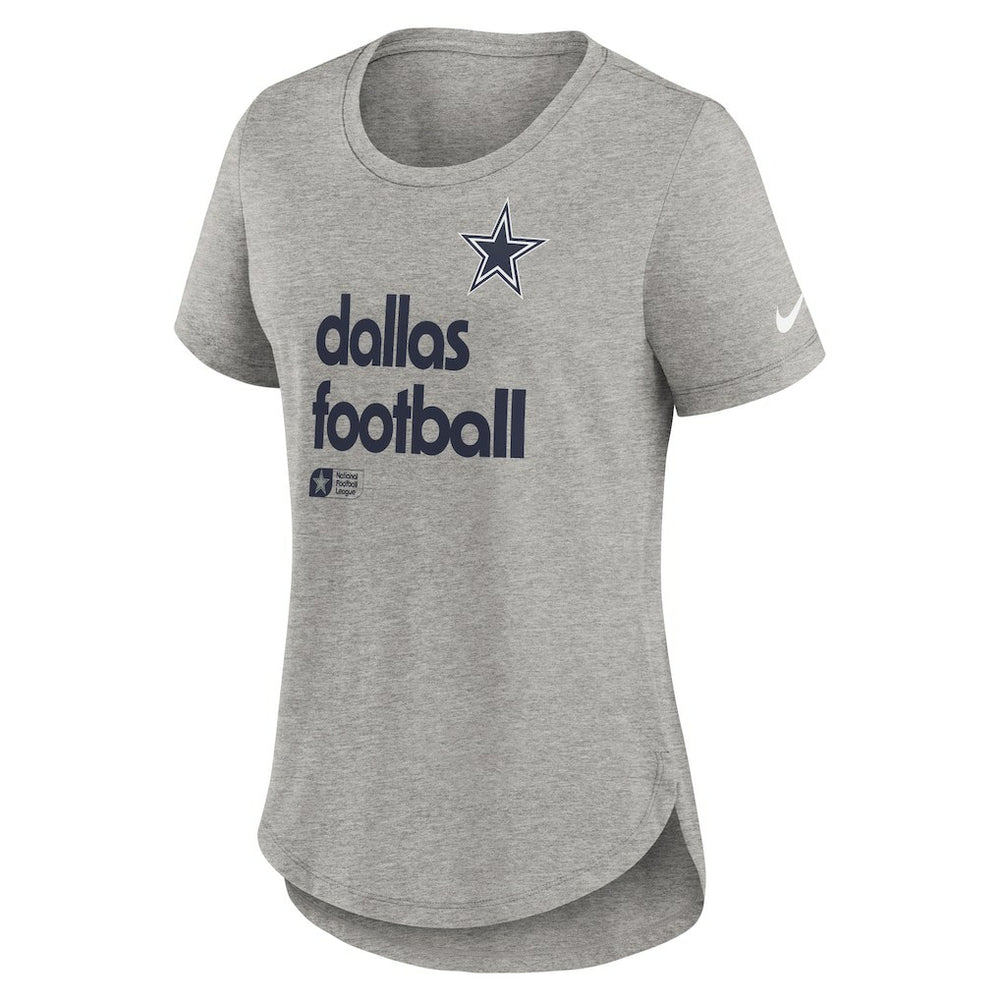 Dallas Cowboys Women's Team Shout-Out Tri-Blend T-Shirt Heather Gray - Nike