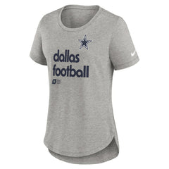 Dallas Cowboys Women's Team Shout-Out Tri-Blend T-Shirt Heather Gray - Nike