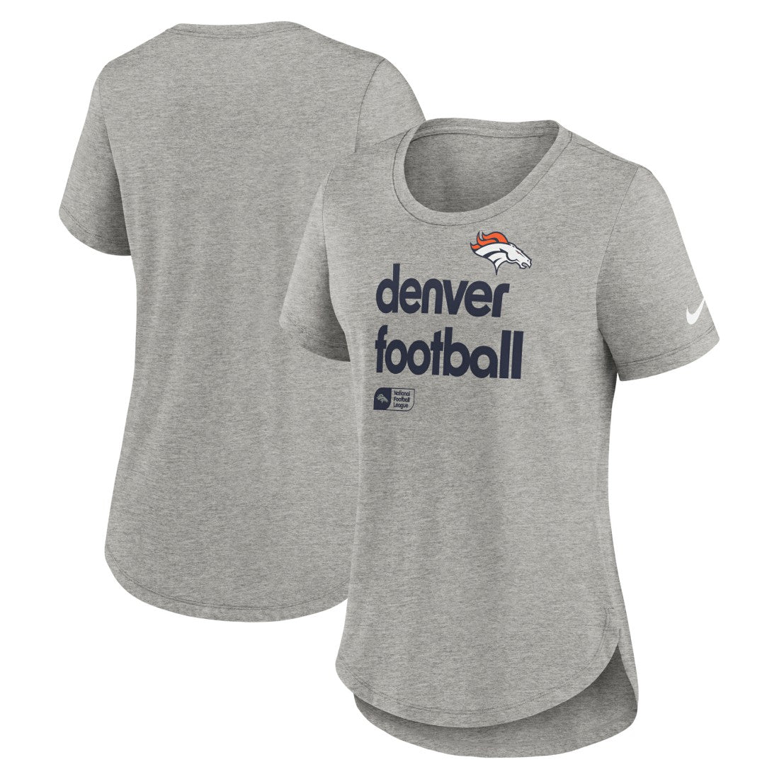 Denver Broncos Women's Team Shout-Out Tri-Blend T-Shirt Heather Gray - Nike