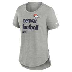 Denver Broncos Women's Team Shout-Out Tri-Blend T-Shirt Heather Gray - Nike
