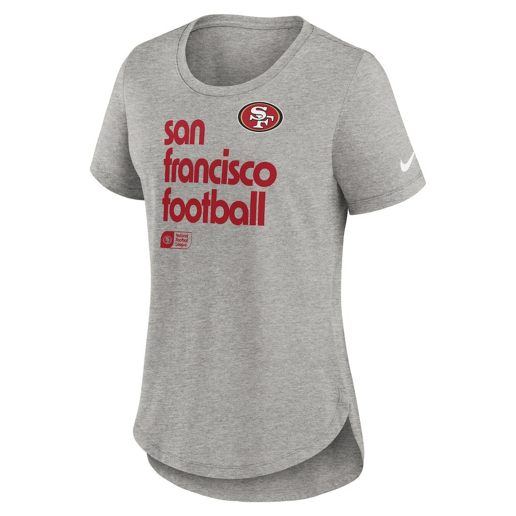 San Francisco 49ers Women's Team Shout-Out Tri-Blend T-Shirt Heather Gray - Nike