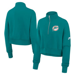 Miami Dolphins Women's Rewind Phoenix Half-Zip Sweatshirt Aqua - Nike