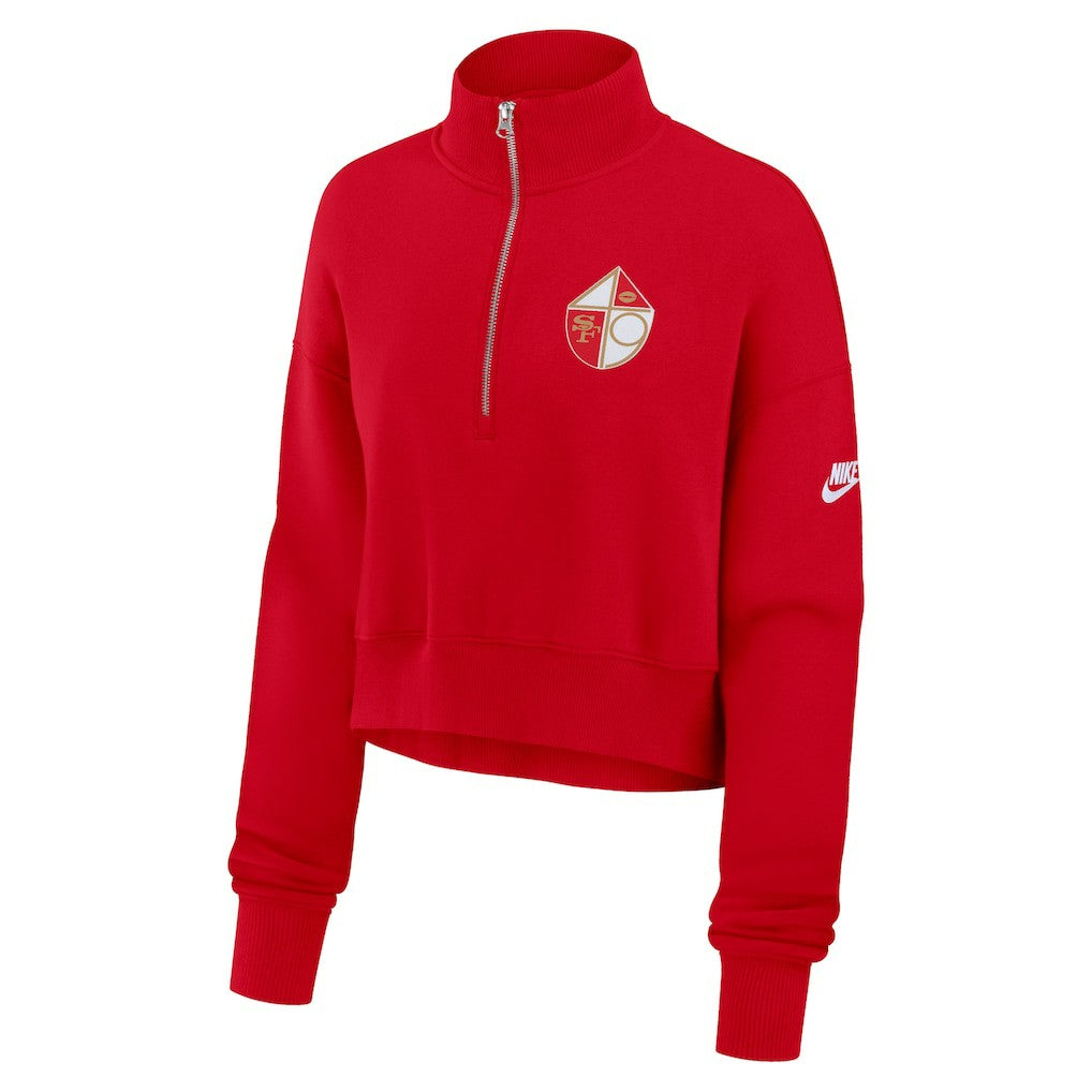 San Francisco 49ers Women's Rewind Phoenix Half-Zip Sweatshirt Scarlet - Nike