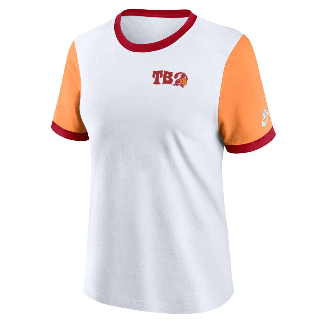 Tampa Bay Buccaneers Women's Rewind Ringer T-Shirt White/Orange - Nike