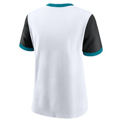 Jacksonville Jaguars Women's Rewind Ringer T-Shirt White/Black - Nike