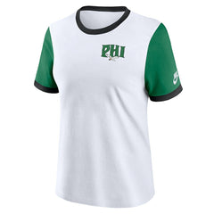Philadelphia Eagles Women's Rewind Ringer T-Shirt White/Kelly Green - Nike
