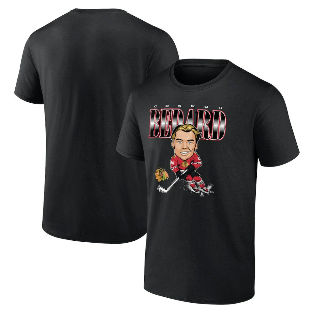 Connor Bedard Chicago Blackhawks Fanatics Player Caricature T-Shirt Black