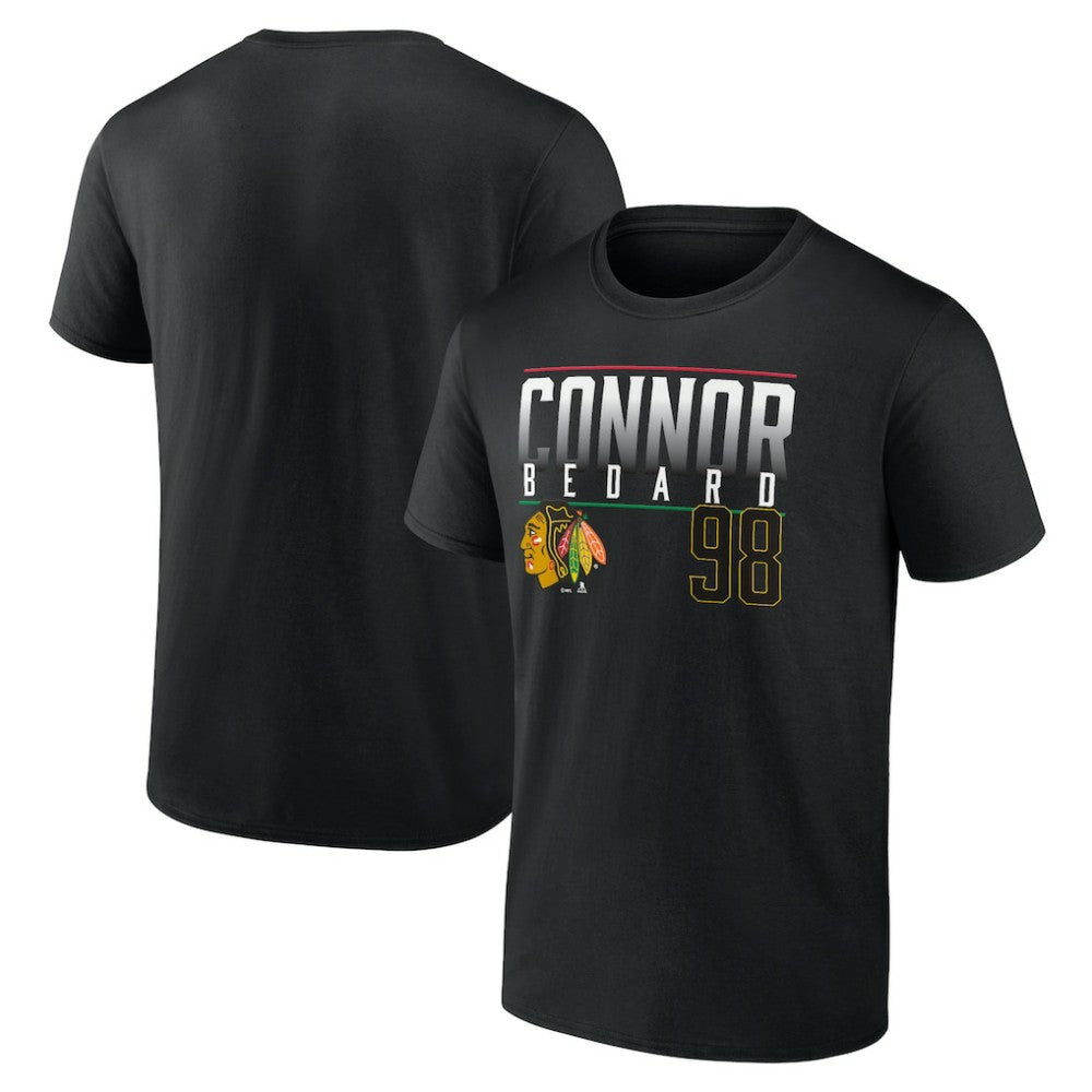 Connor Bedard Chicago Blackhawks Fanatics Name & Number T-Shirt Black