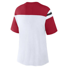 San Francisco 49ers Women's Cheer Chant Fashion Crop Top White/Scarlet - Fanatics