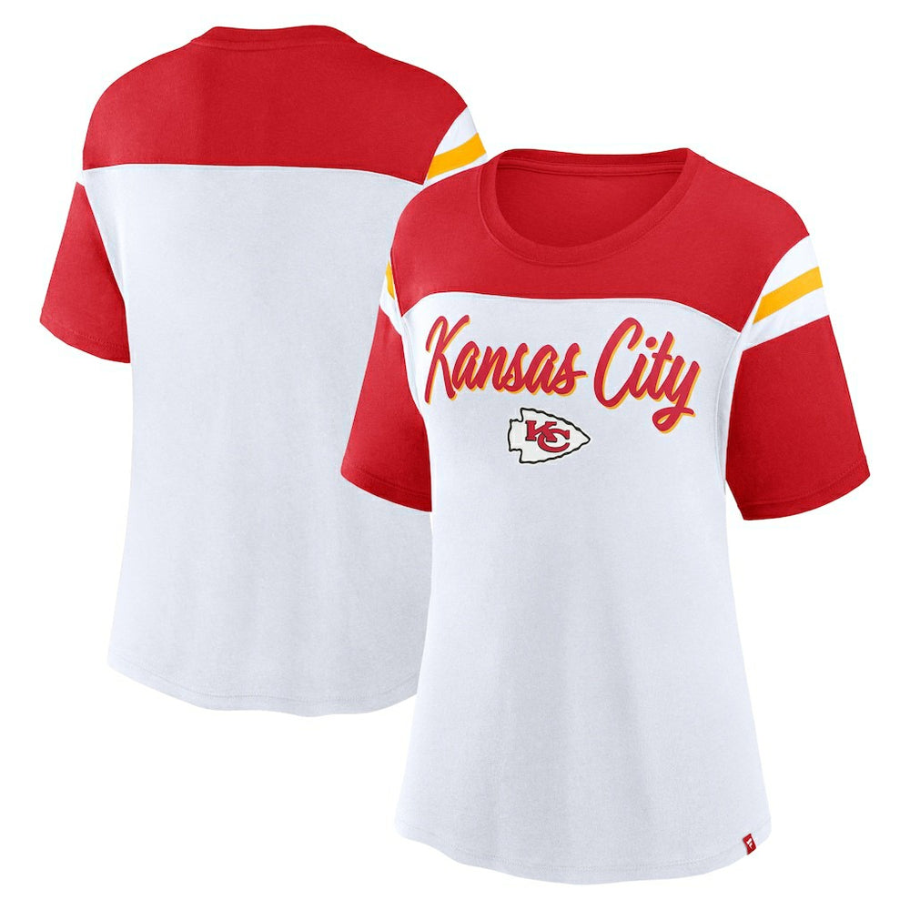 Kansas City Chiefs Women's Cheer Chant Fashion Crop Top White/Red - Fanatics