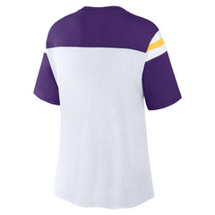 Minnesota Vikings Women's Cheer Chant Fashion Crop Top White/Purple - Fanatics