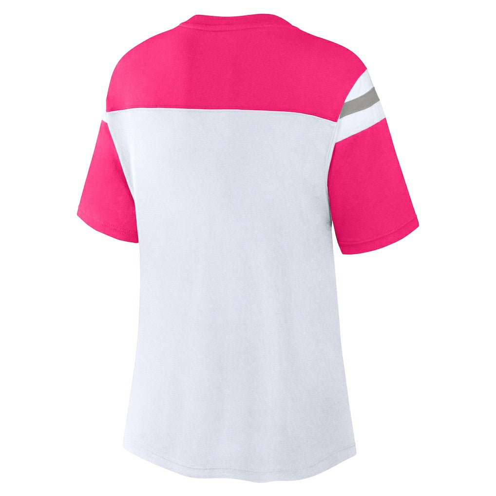 Dallas Cowboys Women's Cheer Chant Fashion Crop Top White/Pink - Fanatics