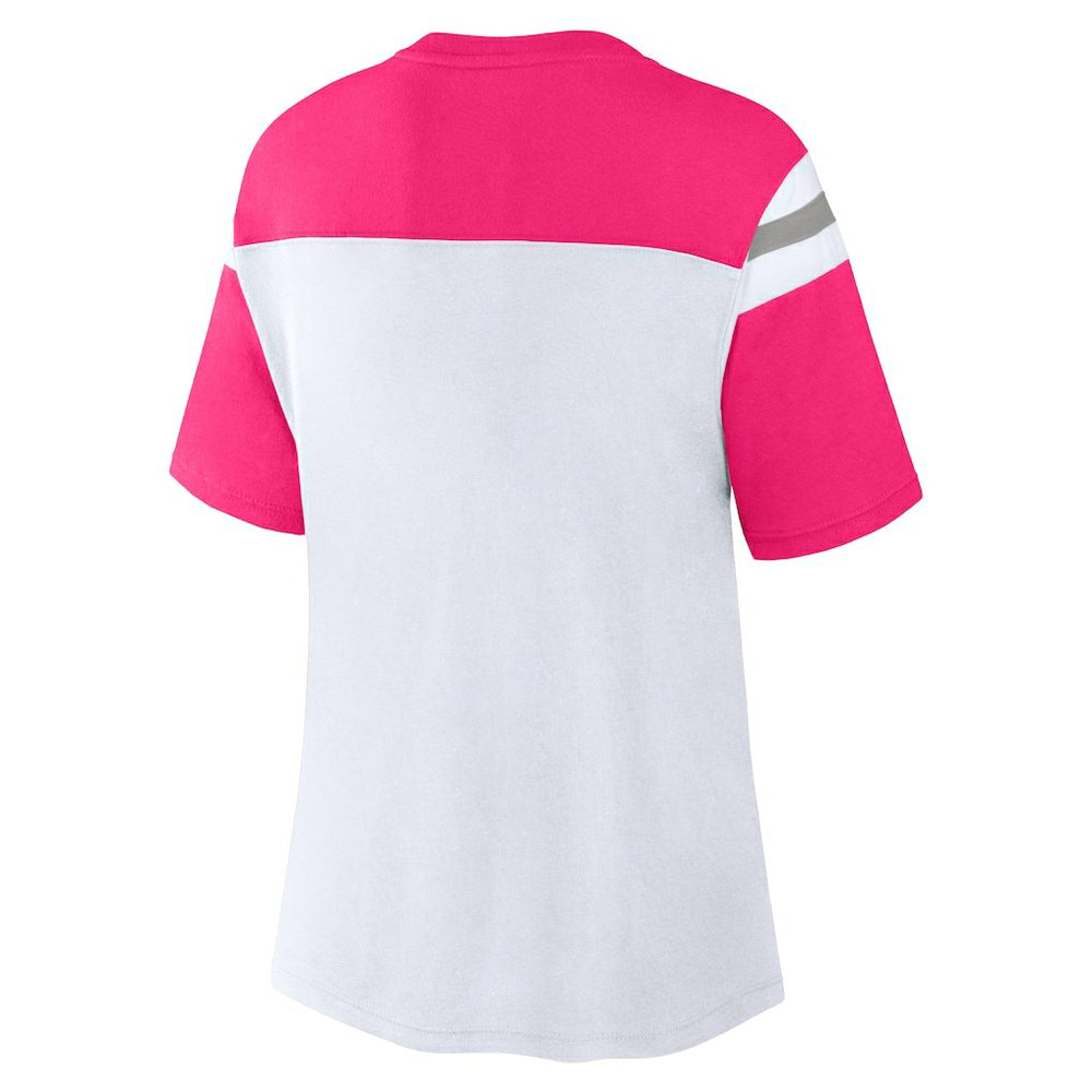 Dallas Cowboys Women's Cheer Chant Fashion Crop Top White/Pink - Fanatics