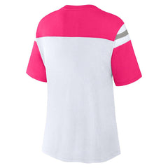 Dallas Cowboys Women's Cheer Chant Fashion Crop Top White/Pink - Fanatics