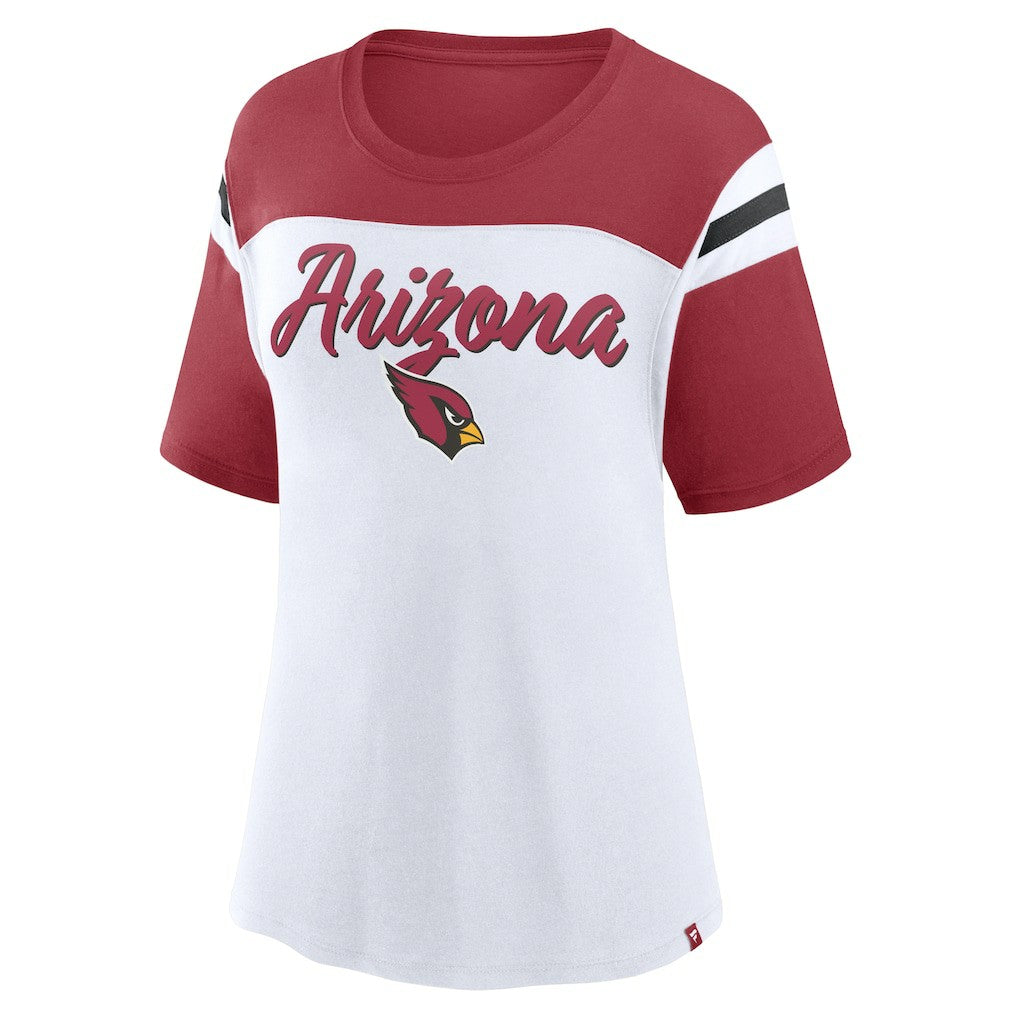 Arizona Cardinals Women's Cheer Chant Fashion Crop Top White/Cardinal - Fanatics