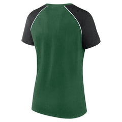 New York Jets Women's Glittered Primary Raglan T-Shirt Green/Black - Fanatics