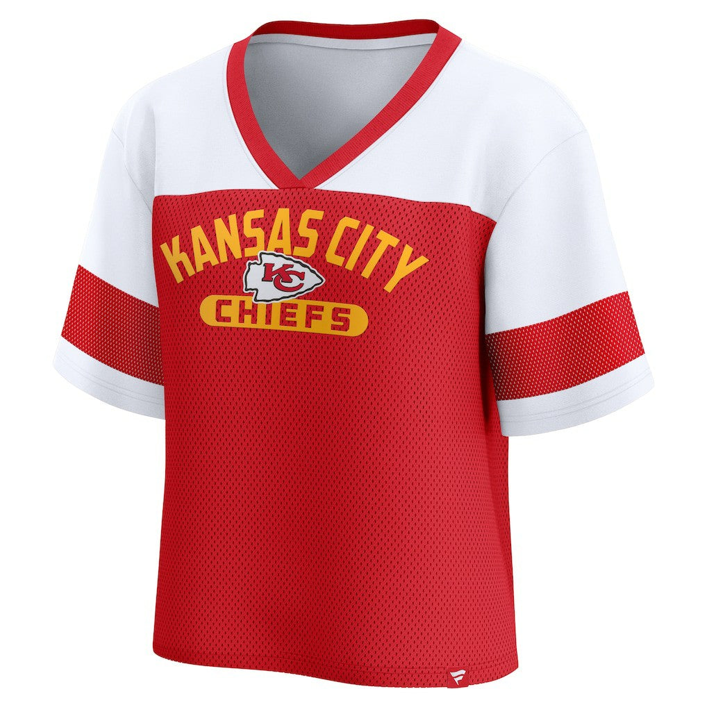 Kansas City Chiefs Women's Homeschool Jersey Poly V-Neck
Fashion Top Red/White - Fanatics
