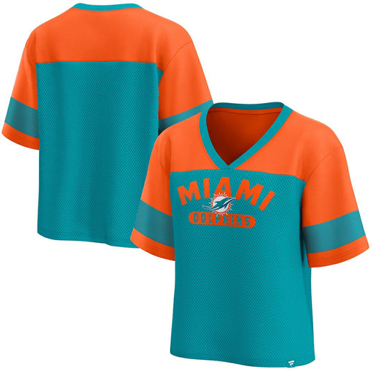 Miami Dolphins Women's Homeschool Jersey Poly V-Neck
Fashion Top - Aqua/Orange online | NFL Jerseys