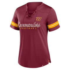 Washington Commanders Women's Play Script Lace-Up T-Shirt Burgundy - Fanatics